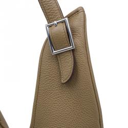 Pre Owned Hermes Beige Clemence Leather Massai Shoulder Bag