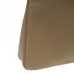 Pre Owned Hermes Beige Clemence Leather Massai Shoulder Bag