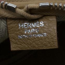 Pre Owned Hermes Beige Clemence Leather Massai Shoulder Bag