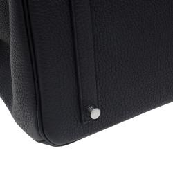 Hermes Noir Togo Calfskin Palladium Hardware Birkin 35 
