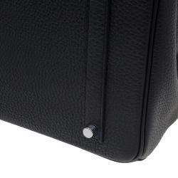 Hermes Noir Togo Calfskin Palladium Hardware Birkin 35 