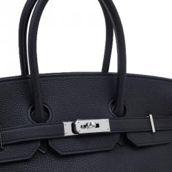 Hermes Noir Togo Calfskin Palladium Hardware Birkin 35 