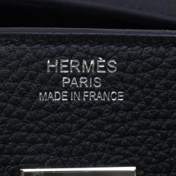 Hermes Noir Togo Calfskin Palladium Hardware Birkin 35 