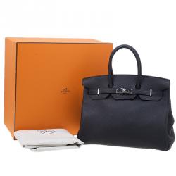 Hermes Noir Togo Calfskin Palladium Hardware Birkin 35 