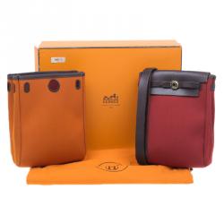 Pre Owned Hermes Orange and Red Herbag TPM Crossbody Bag