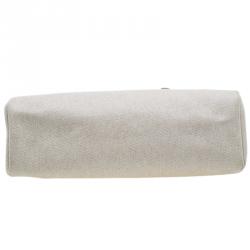 مملوكة مسبقًا Hermes Tan Leather and Beige Toile Canvas Large Herbag