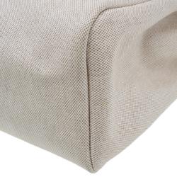 مملوكة مسبقًا Hermes Tan Leather and Beige Toile Canvas Large Herbag