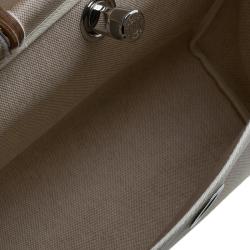 مملوكة مسبقًا Hermes Tan Leather and Beige Toile Canvas Large Herbag