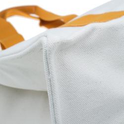 Pre Owned Hermes Beige and Orange Bora Bora Large Tote Cabas Shopper Bag