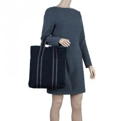 Hermes Grey/Black Canvas Fourre Tout Shopper Tote Hermes | The Luxury Closet