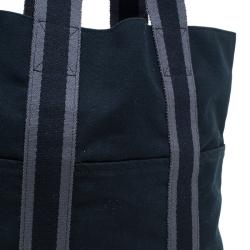 Pre Owned حقيبة يد شوبنج هيرمس فور-تو كانفاس سوداء