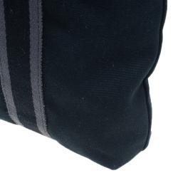 Pre Owned حقيبة يد شوبنج هيرمس فور-تو كانفاس سوداء