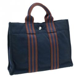 Pre Owned Hermes Navy Blue Fourre-Tout Tote PM