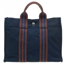 Pre Owned Hermes Navy Blue Fourre-Tout Tote PM