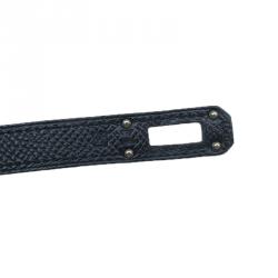 Hermes Black Grain d'H Leather Palladium Plated Kelly Wallet