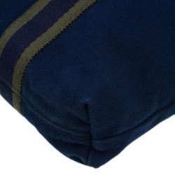 Pre Owned Hermes Navy Blue Canvas Fourre Tout Shopping Tote Bag