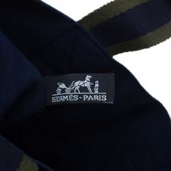 Pre Owned Hermes Navy Blue Canvas Fourre Tout Shopping Tote Bag