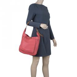 Hermes Rose Lipstick Clemence Leather Marwari PM Bag
