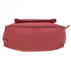 Pre Owned Hermes Rose Lipstick Clemence Leather Marwari PM Bag