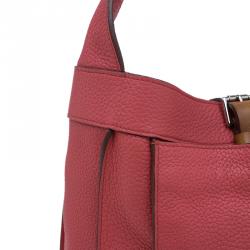 Pre Owned Hermes Rose Lipstick Clemence Leather Marwari PM Bag