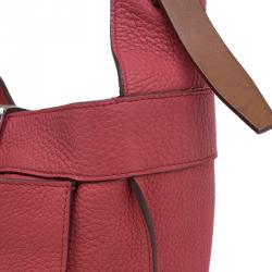 Pre Owned Hermes Rose Lipstick Clemence Leather Marwari PM Bag