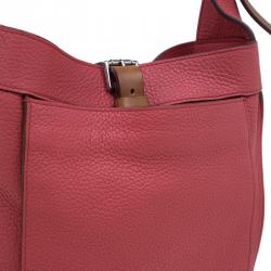 Pre Owned Hermes Rose Lipstick Clemence Leather Marwari PM Bag