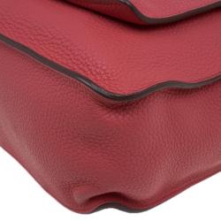 Pre Owned Hermes Rose Lipstick Clemence Leather Marwari PM Bag