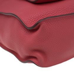 Pre Owned Hermes Rose Lipstick Clemence Leather Marwari PM Bag