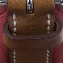 Pre Owned Hermes Rose Lipstick Clemence Leather Marwari PM Bag