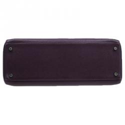 Hermes Purple Leather Palladium Hardware Kelly 35