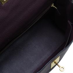Hermes Purple Leather Palladium Hardware Kelly 35