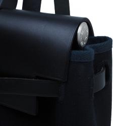 Pre Owned Hermes Black Herbag 2 in 1 tote and handbag Convertible Satchel