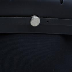 Pre Owned Hermes Black Herbag 2 in 1 tote and handbag Convertible Satchel