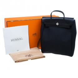 Pre Owned Hermes Black Herbag 2 in 1 tote and handbag Convertible Satchel