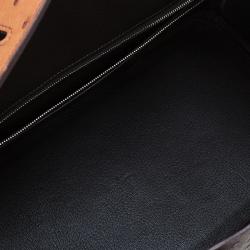 Hermes Brown Tri Color Ostrich Leather Palladium Birkin 35 Bag