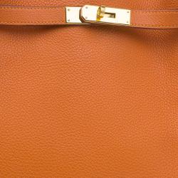 Pre Owned Hermes Orange Togo Leather Gold Hardware So Kelly 26 cm Bag