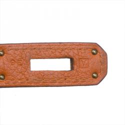 Pre Owned Hermes Orange Togo Leather Gold Hardware So Kelly 26 cm Bag