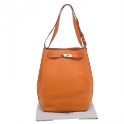 Pre Owned Hermes Orange Togo Leather Gold Hardware So Kelly 26 cm Bag