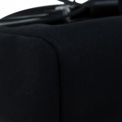 Pre Owned Hermes Beige/Black Canvas and Vache Calfskin Leather 2-in-1 Herbag PM Bag