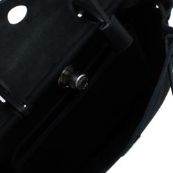 Pre Owned Hermes Beige/Black Canvas and Vache Calfskin Leather 2-in-1 Herbag PM Bag