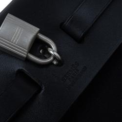 Pre Owned Hermes Beige/Black Canvas and Vache Calfskin Leather 2-in-1 Herbag PM Bag