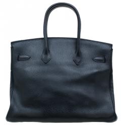 Hermes Noir Togo Leather Gold Hardware Birkin 35 Bag