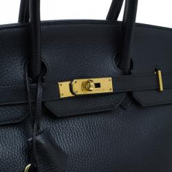 Hermes Noir Togo Leather Gold Hardware Birkin 35 Bag