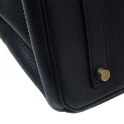 Hermes Noir Togo Leather Gold Hardware Birkin 35 Bag