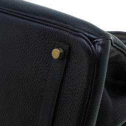Hermes Noir Togo Leather Gold Hardware Birkin 35 Bag