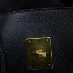 Hermes Noir Togo Leather Gold Hardware Birkin 35 Bag
