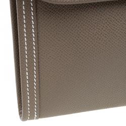 Pre Owned Hermes Brown Epsom Leather Jige Clutch