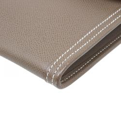 Pre Owned Hermes Brown Epsom Leather Jige Clutch