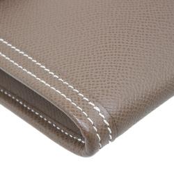 Pre Owned Hermes Brown Epsom Leather Jige Clutch