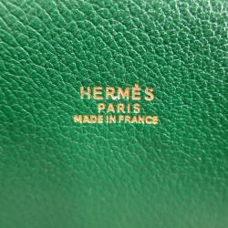 Hermes Vintage Green Courchevel Leather Shoulder Bag